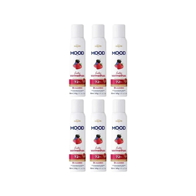 Desodorante Aero Mood 150Ml Frutas Vermelhas - Kit C/6Un