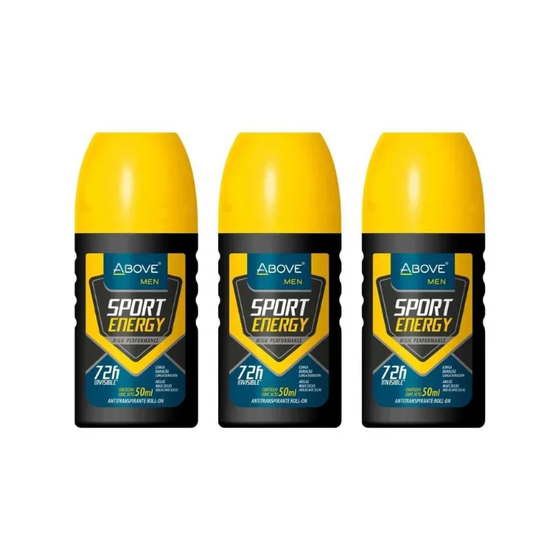 Desodorante Roll-On Above Men Sport Energy 50Ml - Kit C/3Un
