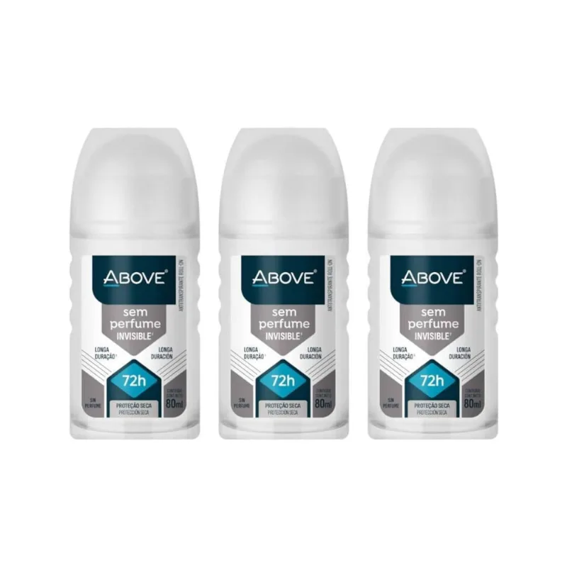 Desodorante Roll-On Above Sem Perfume 50Ml - Kit C/3Un