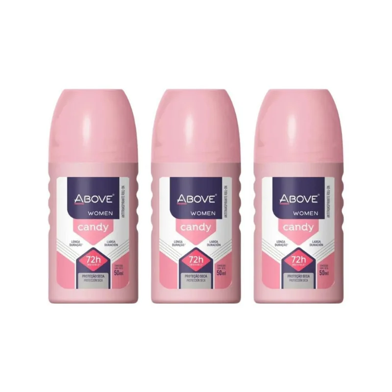 Desodorante Roll-On Above Women Candy 50Ml - Kit C/3Un