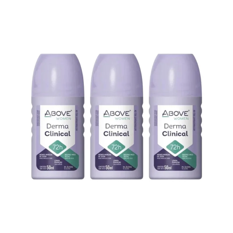 Desodorante Roll-On Above Women Dermaclin 50Ml - Kit C/3Un