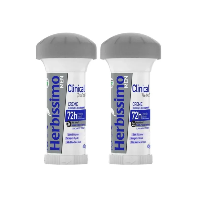 Desodorante Herbissimo Stick Creme Clinical Men 45G- Kit 2Un