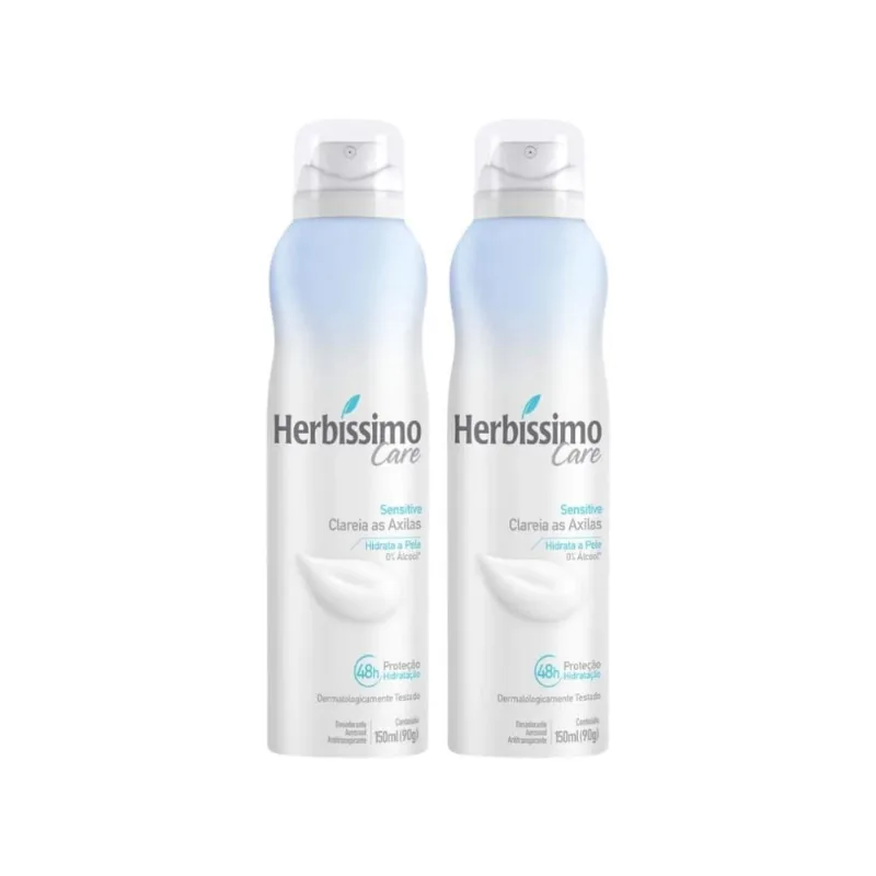 Desodorante Aero Herbíssimo Care Sensitive 150Ml - Kit C/2Un