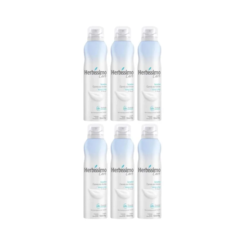 Desodorante Aero Herbíssimo Care Sensitive 150Ml - Kit C/6Un