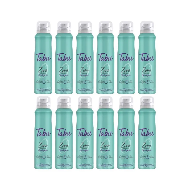 Desodorante Aero Tabu Antitr Zero Aluminio 150Ml- Kit 12Un