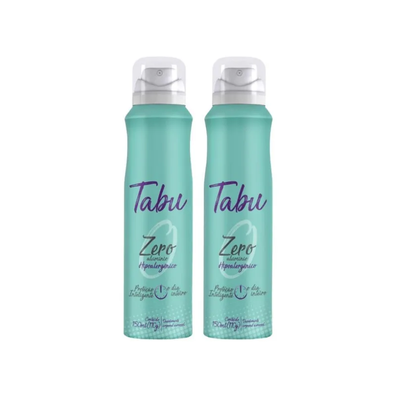 Desodorante Aero Tabu Antitr Zero Aluminio 150Ml- Kit C/2Un