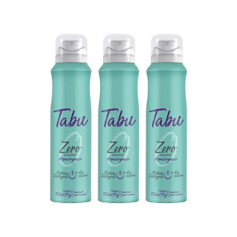 Desodorante Aero Tabu Antitr Zero Aluminio 150Ml- Kit C/3Un