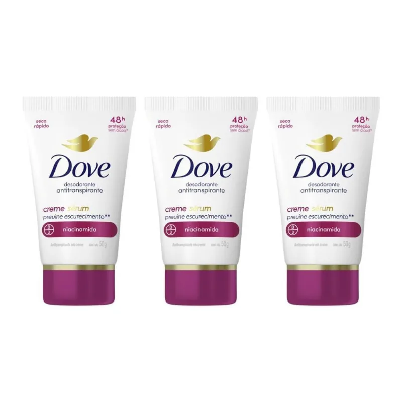 Desodorante Creme Dove Fem Previne Escurecimento 50G - 3Un