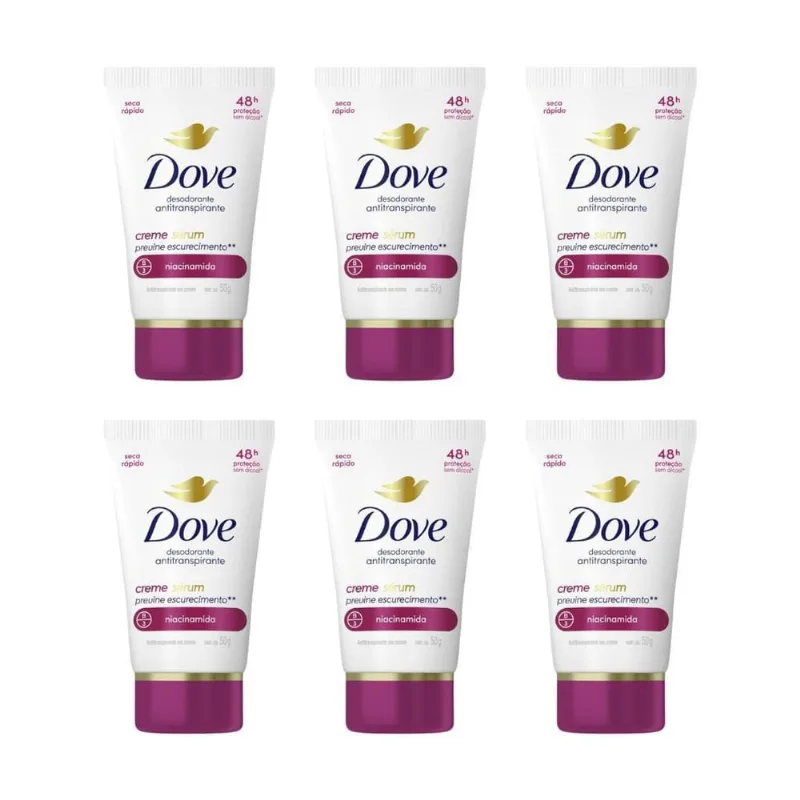 Desodorante Creme Dove Fem Previne Escurecimento 50G - 6Un
