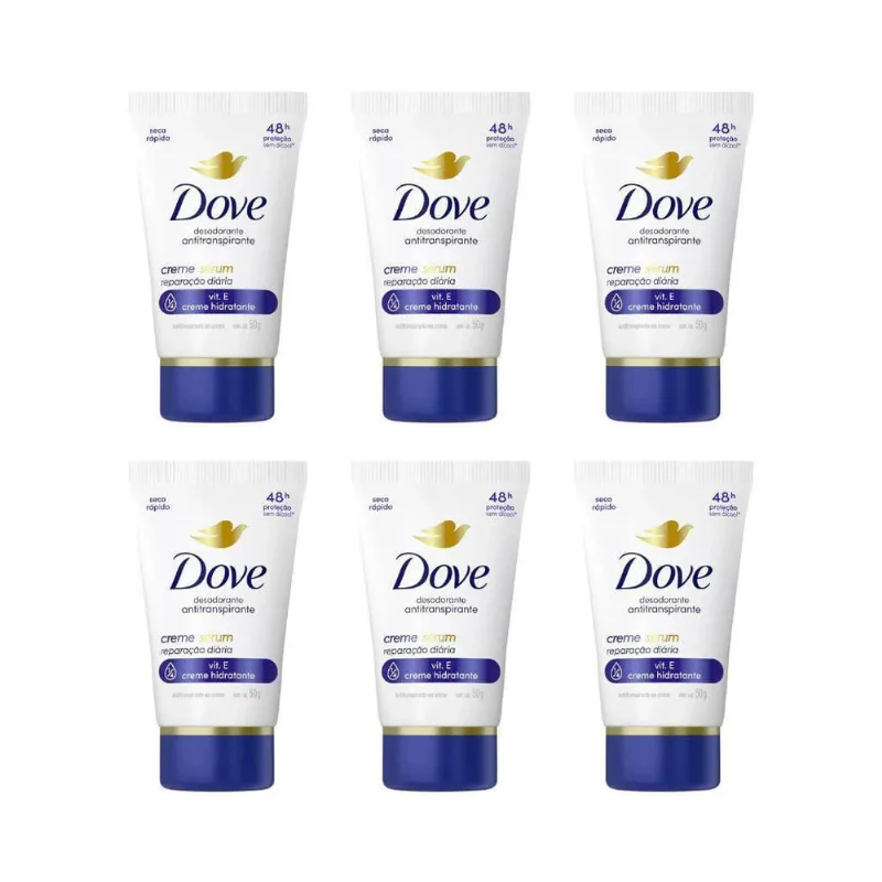 Desodorante Creme Dove Fem Repar Diaria 50G - Kit Com 6Un