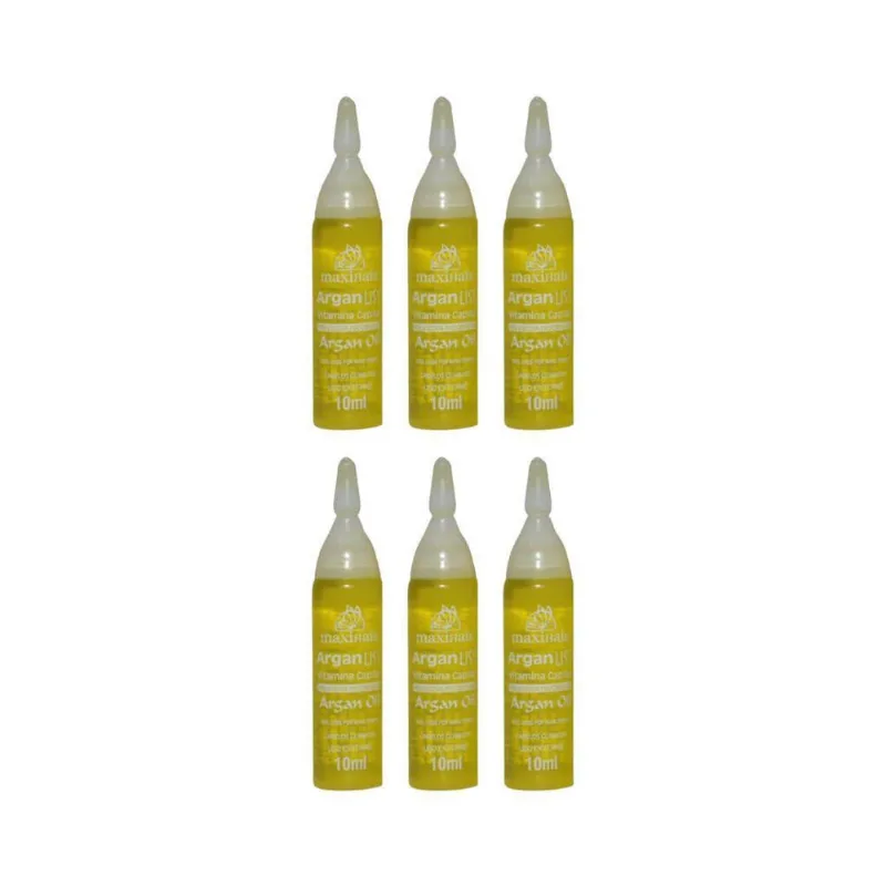 Ampola De Vitamina Maxihair 10Ml Argan Liss - Kit Com 6Un