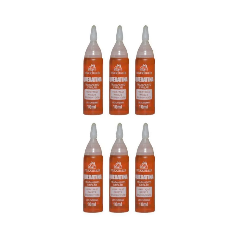 Ampola De Vitamina Maxihair 10Ml Queratina - Kit Com 6Un