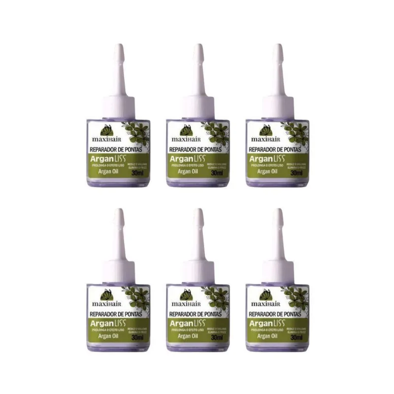 Reparador De Pontas Maxihair 30Ml Argan Liss - Kit Com 6Un