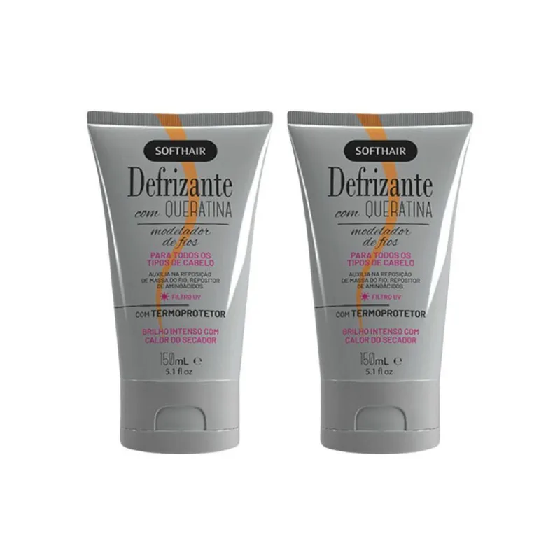 Defrizante Soft Hair 150G Queratina - Kit Com 2Un