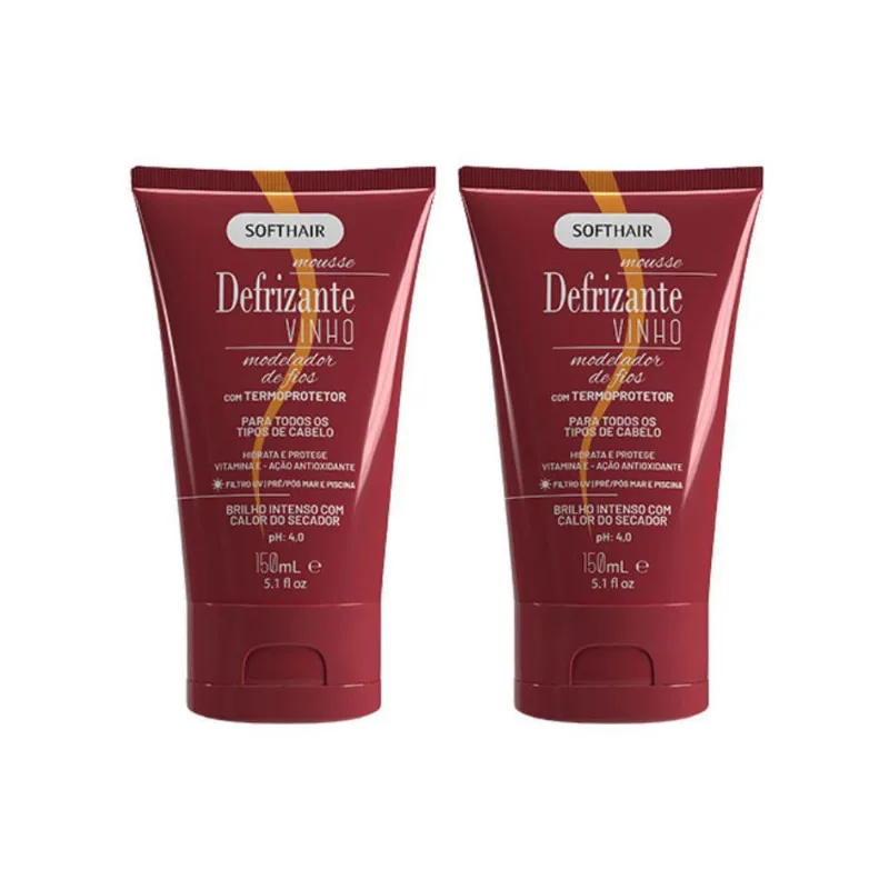 Defrizante Soft Hair 150G Vinho - Kit Com 2Un