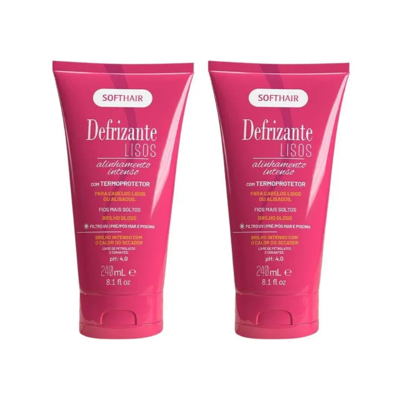 Defrizante Soft Hair 240 Ml Lisos - Kit Com 2Un