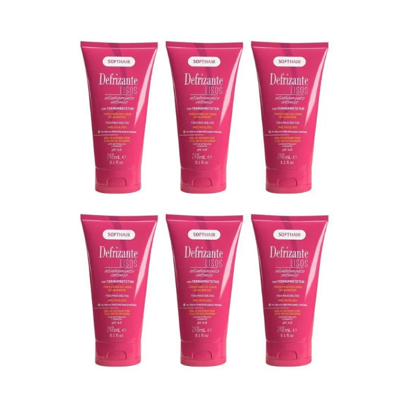 Defrizante Soft Hair 240 Ml Lisos - Kit Com 6Un