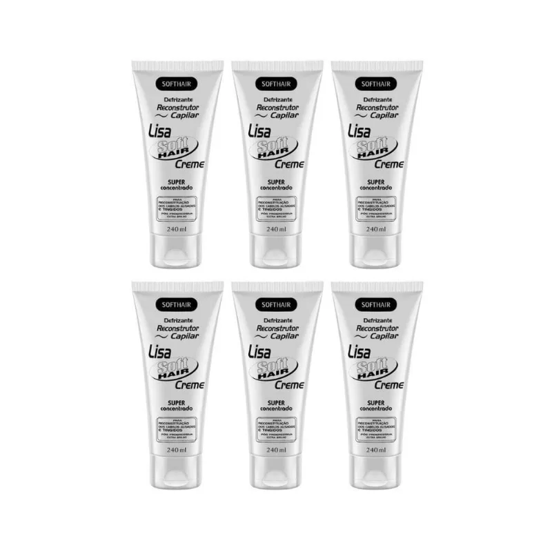 Defrizante Soft Hair 240 Ml Reconstruror Lisa Creme - 6Un