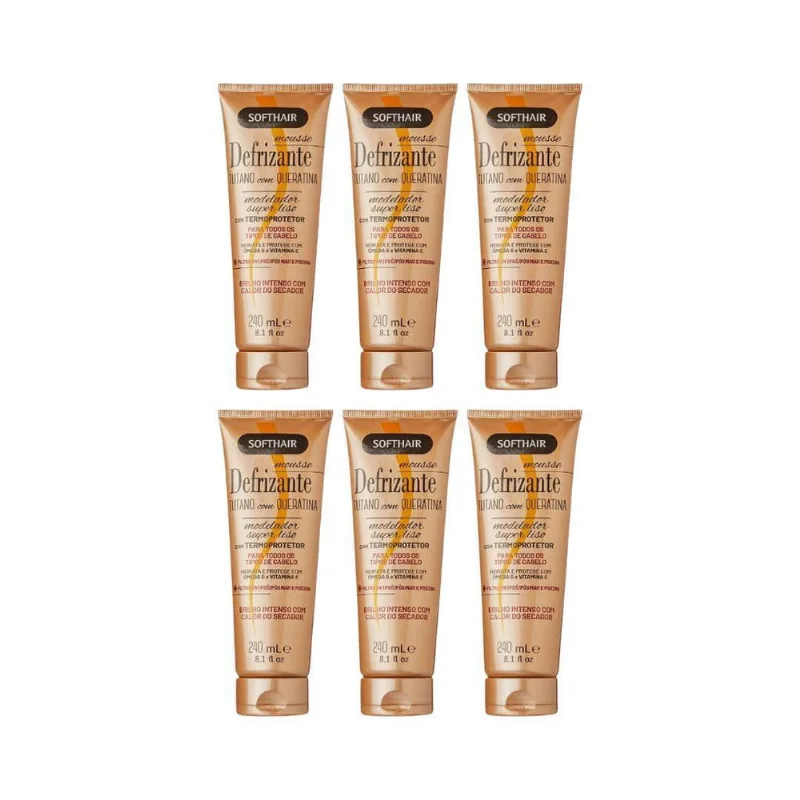Defrizante Soft Hair 240 Ml Tutano Com Queratina-Kit C/6Un