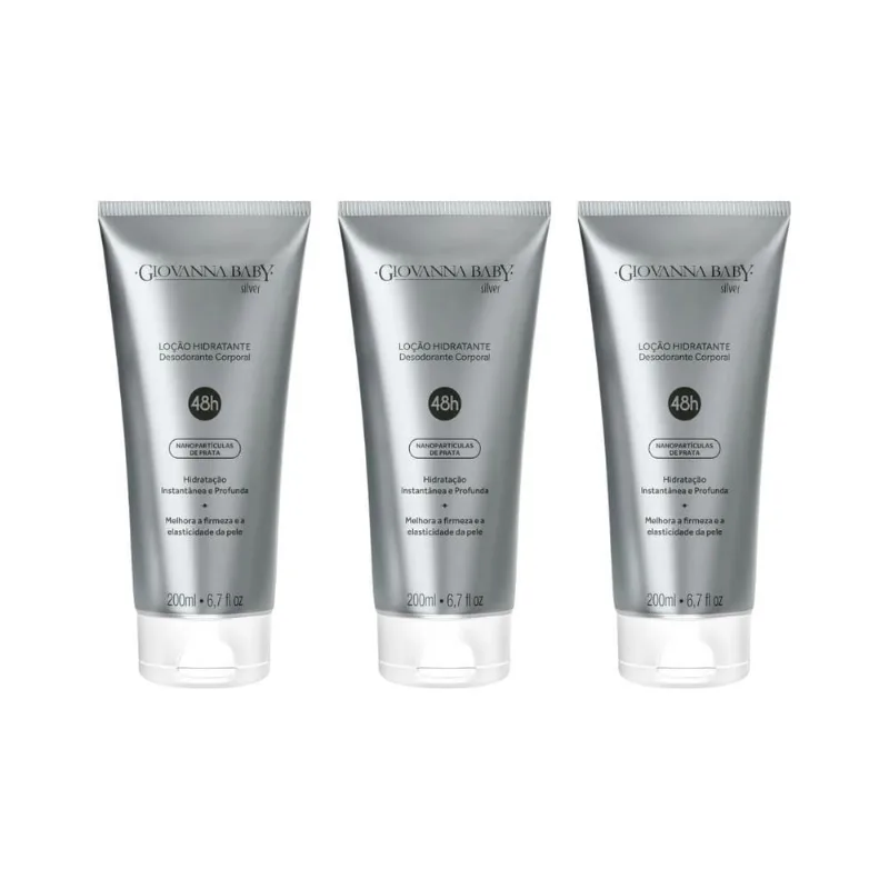 Hidratante Corporal Giovanna Baby 200Ml Silver - Kit C/3Un