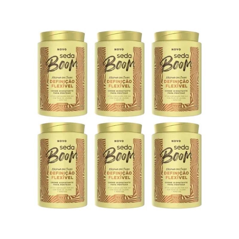 Creme De Pentear Seda Boom Volume Definiçao Flexivel 1Kg-6Un
