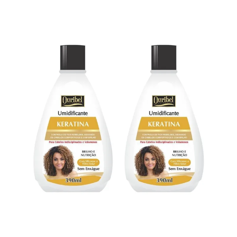 Creme Umidificante Ouribel Keratina 390Ml - Kit Com 2Un