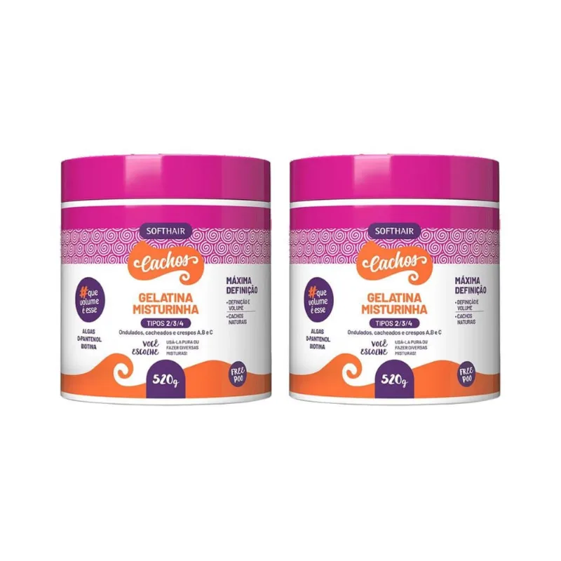 Gelatina Soft Hair 520g Cachos Misturinha Modeladora - 2un