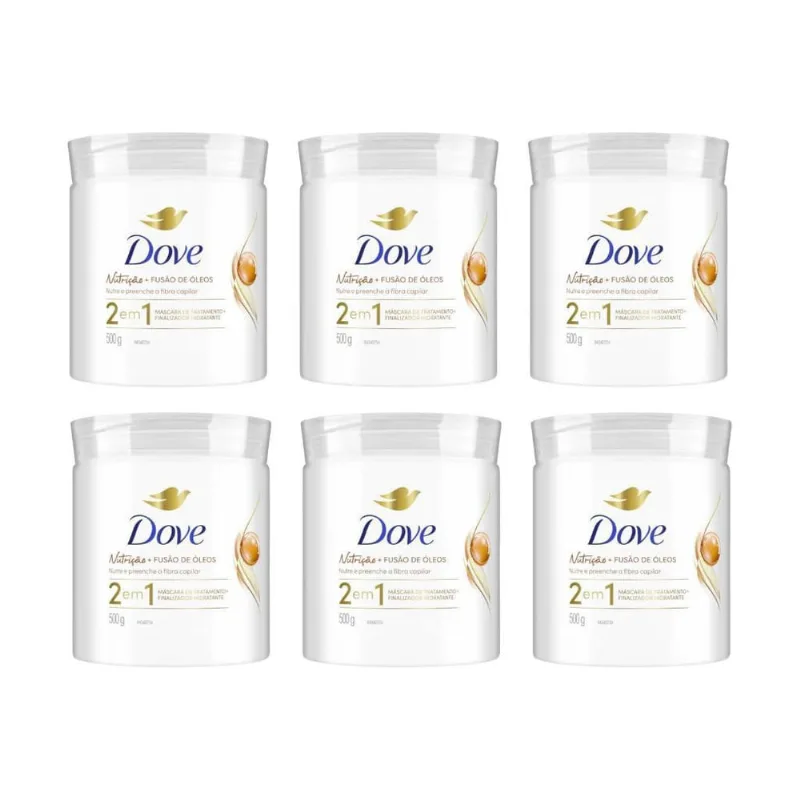 Mascara Dove 2Em1 Nutriçao 500G - Kit Com 6Un