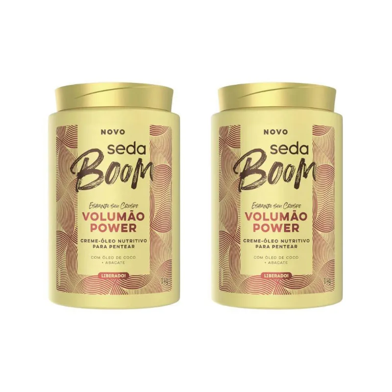 Creme De Pentear Seda Boom Volume Black 1Kg - Kit Com 2Un