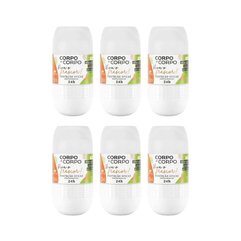 Desodorante Roll-On Corpo A Corpo Frescor 50Ml - Kit Com 6Un