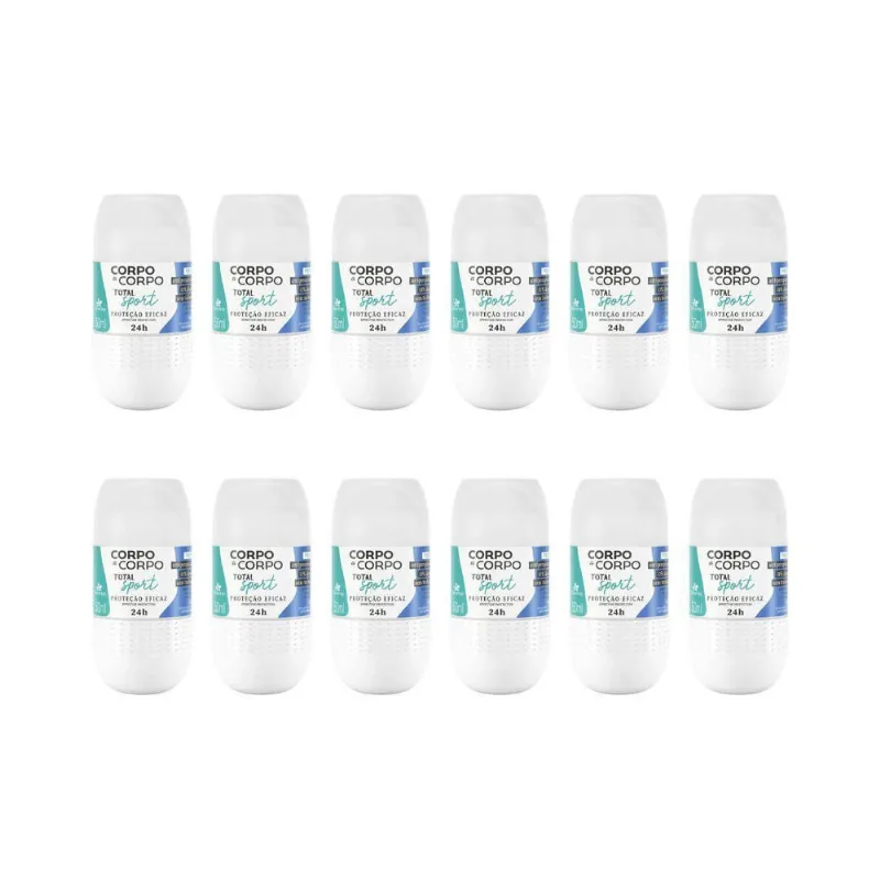 Desodorante Roll-On Corpo A Corpo Sport 50Ml - Kit Com 12Un