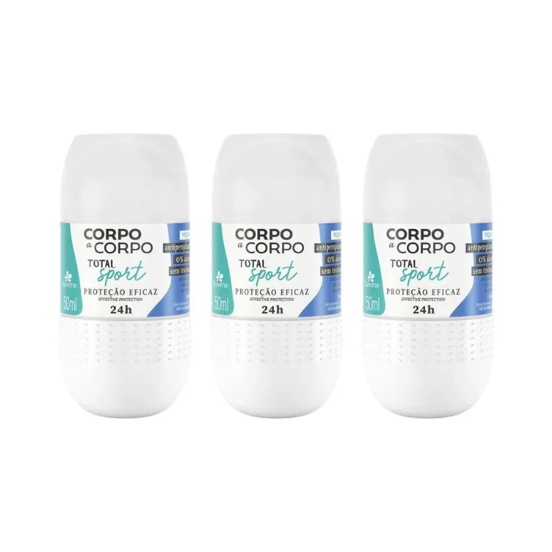 Desodorante Roll-On Corpo A Corpo Sport 50Ml - Kit Com 3Un