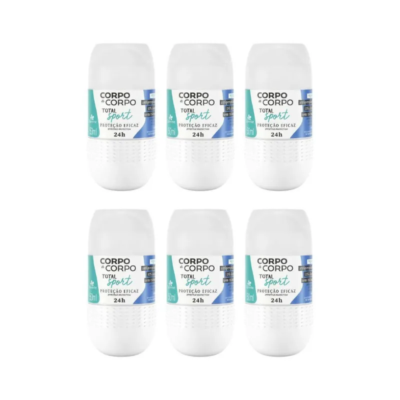 Desodorante Roll-On Corpo A Corpo Sport 50Ml - Kit Com 6Un
