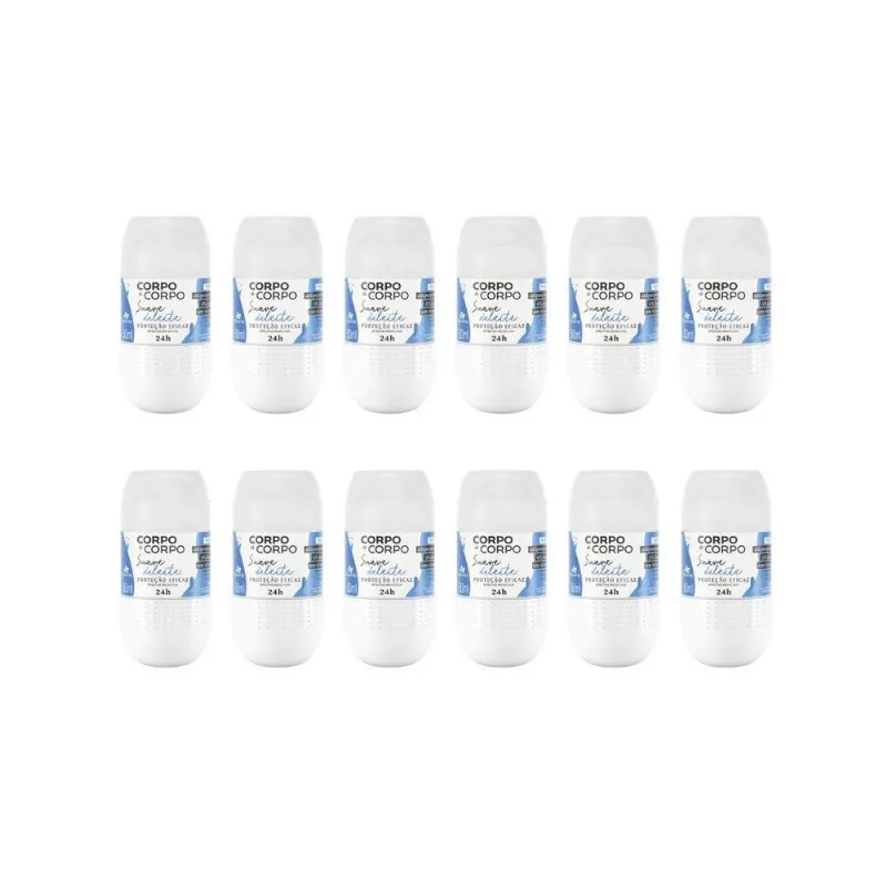 Desodorante Roll-On Corpo a Corpo Suave 50ml Davene Unissex Pele Sensível Antitranspirante Desodorante Roll-On Corpo A Corpo Suave 50Ml - Kit Com 12Un