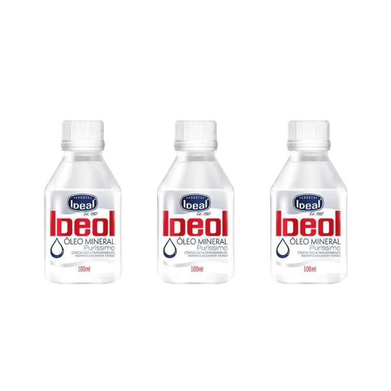 Oleo Mineral Ideal 100Ml - Kit Com 3Un