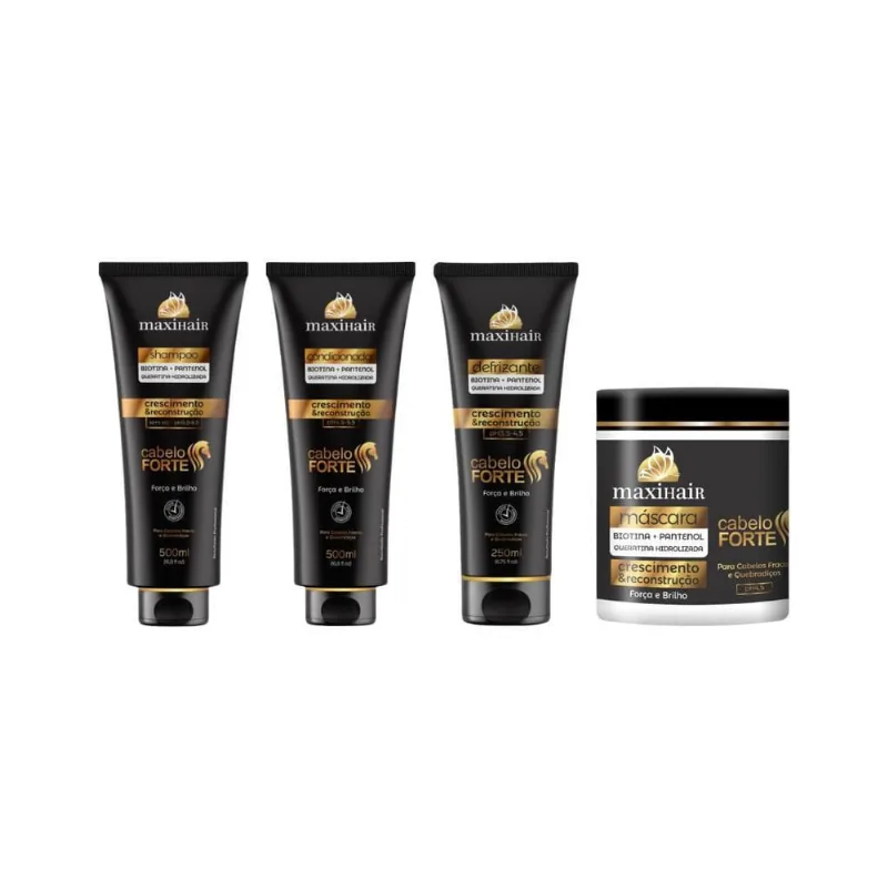 Kit Biotina Forte Maxihair Shamp + Cond + Masc + Defrizante