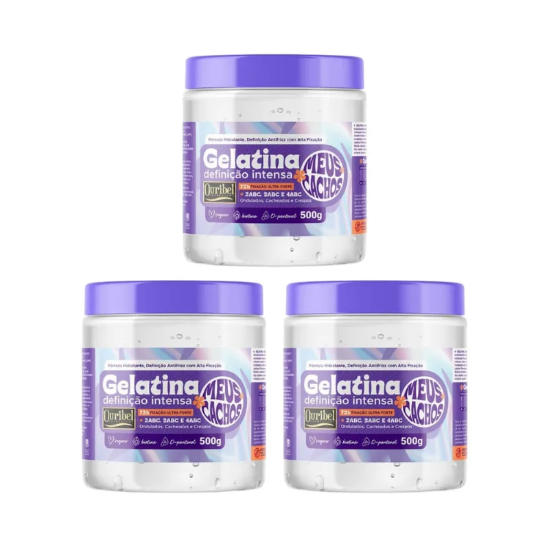 Gelatina Ouribel 500g Definiçao Intensa Meus Cachos - 3un