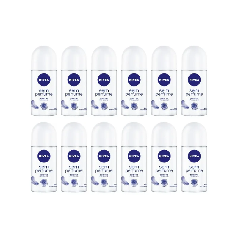 Desodorante Rollon Nivea Sensitive Pure S/Perfume 50ml-Kit12
