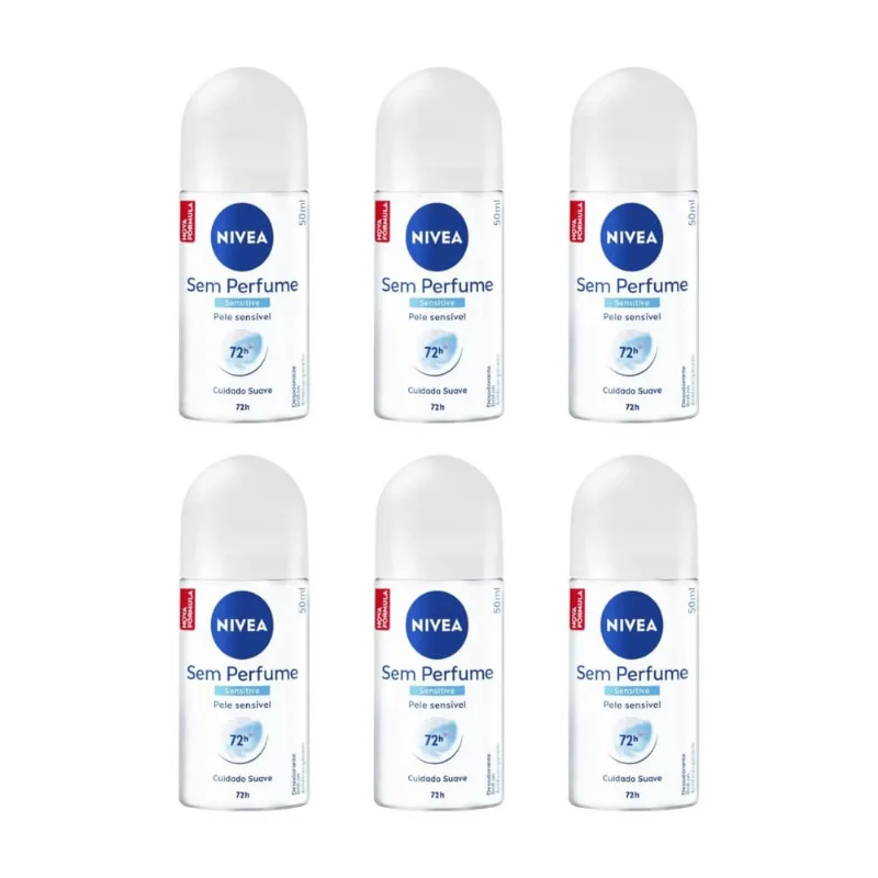 Desodorante Rollon Nivea Sensitive Pure S/Perfume 50ml-Kit6