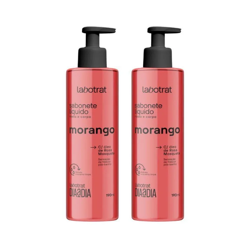 Sabonete Liquido Labotrat 190Ml Morango - Kit Com 2Un