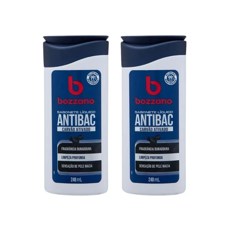 Sabonete Liquido Bozzano Carvao Ativado 240Ml - Kit Com 2Un