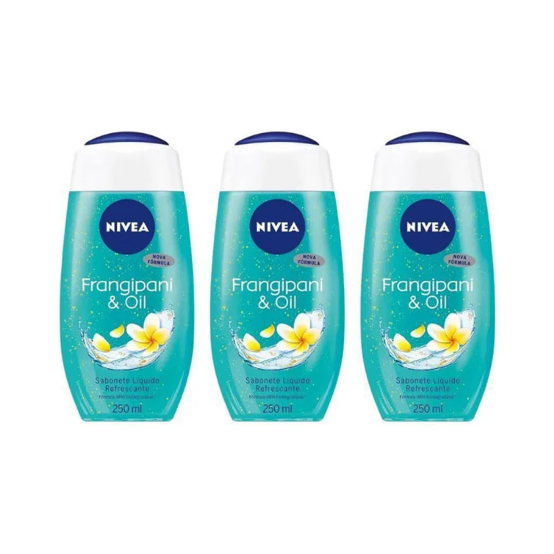 Sabonete Liquido Nivea 250Ml Frangipani Oil - Kit Com 3Un