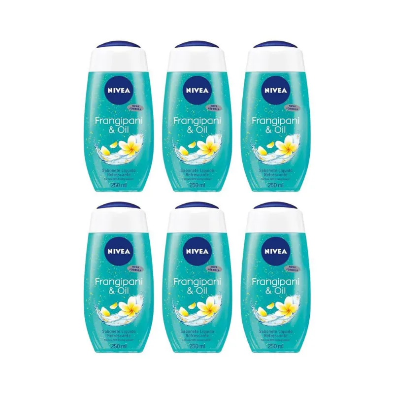 Sabonete Liquido Nivea 250ml Frangipani Oil - Kit c/ 6un
