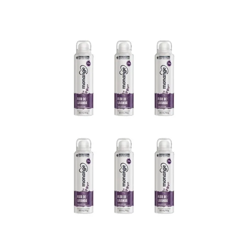 Desodorante Aero Monange 150Ml Flor De Lavanda - Kit C/6Un
