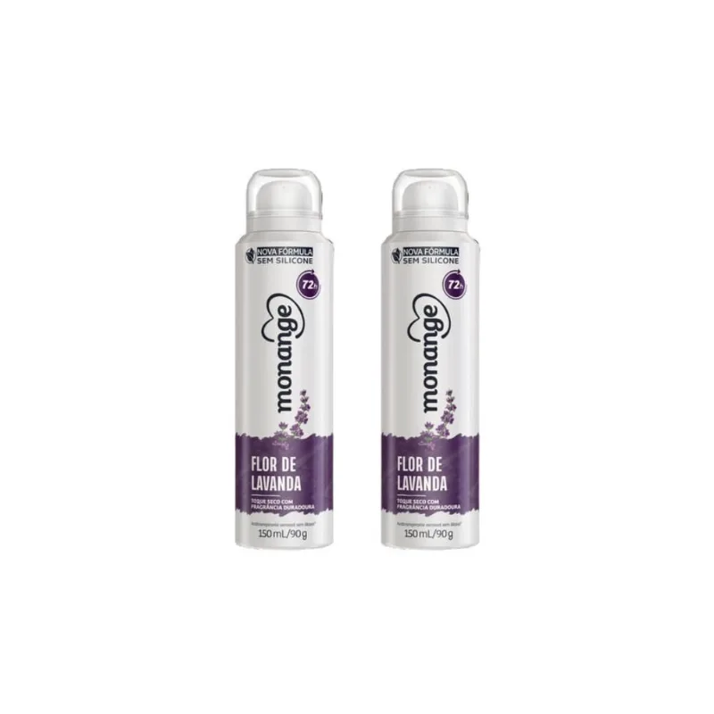 Desodorante Aero Monange 150Ml Flor De Lavanda Kit C/2Un