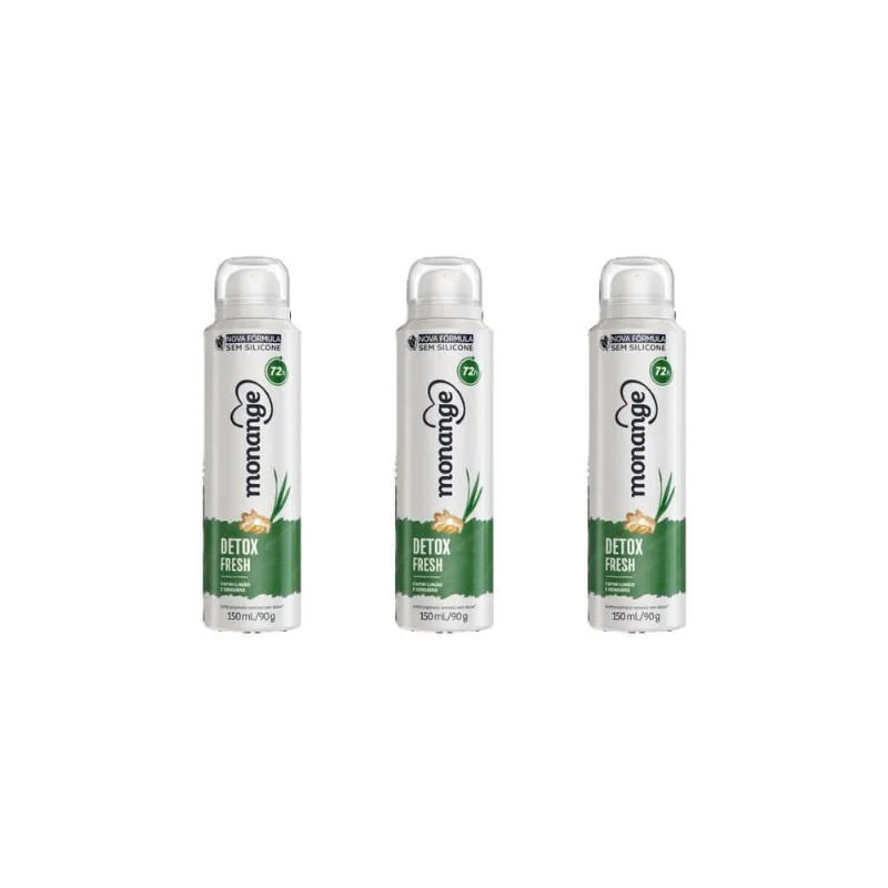 Desodorante Aero Monange 150Ml Detox - Kit C/3Un