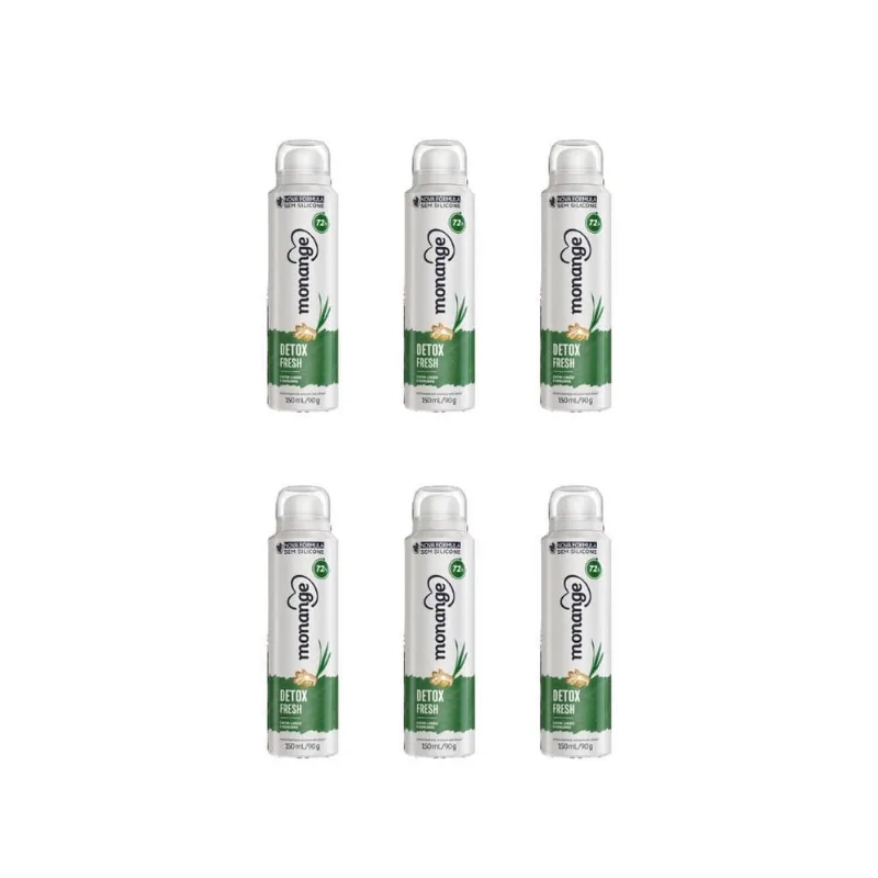 Desodorante Aero Monange 150Ml Detox - Kit C/6Un