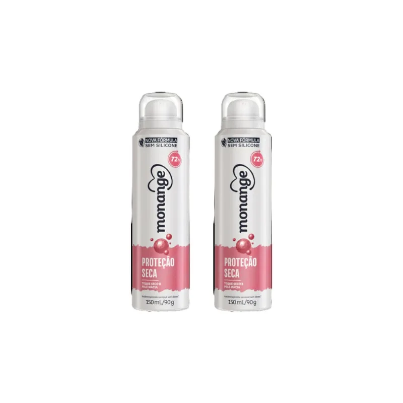 Desodorante Aero Monange 150ml Proteção Seca-Kit C/2un
