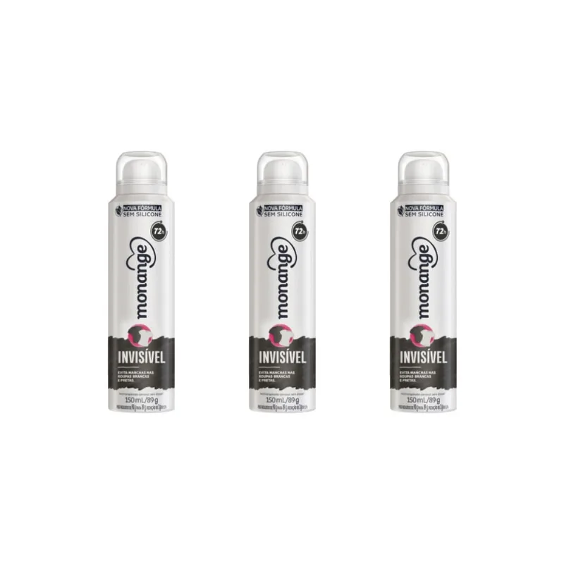 Desodorante Aero Monange Anti Invisível - Kit C/3un