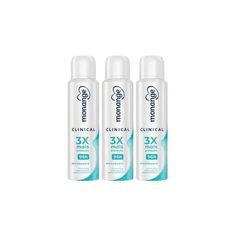 Desodorante Aero Monange Clinical Revigorante - Kit C/3Un